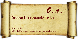 Orendi Annamária névjegykártya